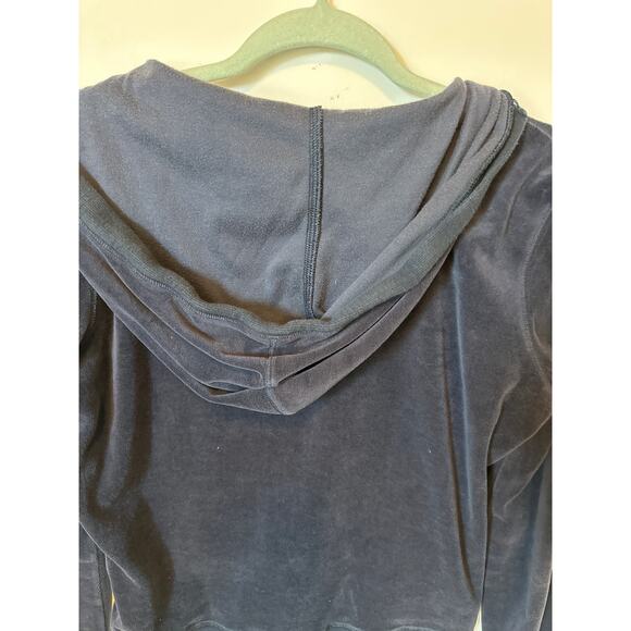 Victoria’s Secret Velour Full-Zip Hoodie Blue Size M Retro Y2K Velvet Sporty - Picture 7 of 12